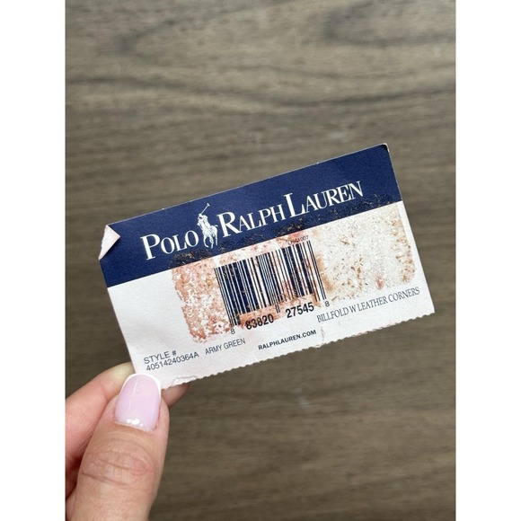 Polo Ralph Lauren Bifold Army Green Canvas & Leather Brown Corners Wallet‎ - Picture 10 of 13